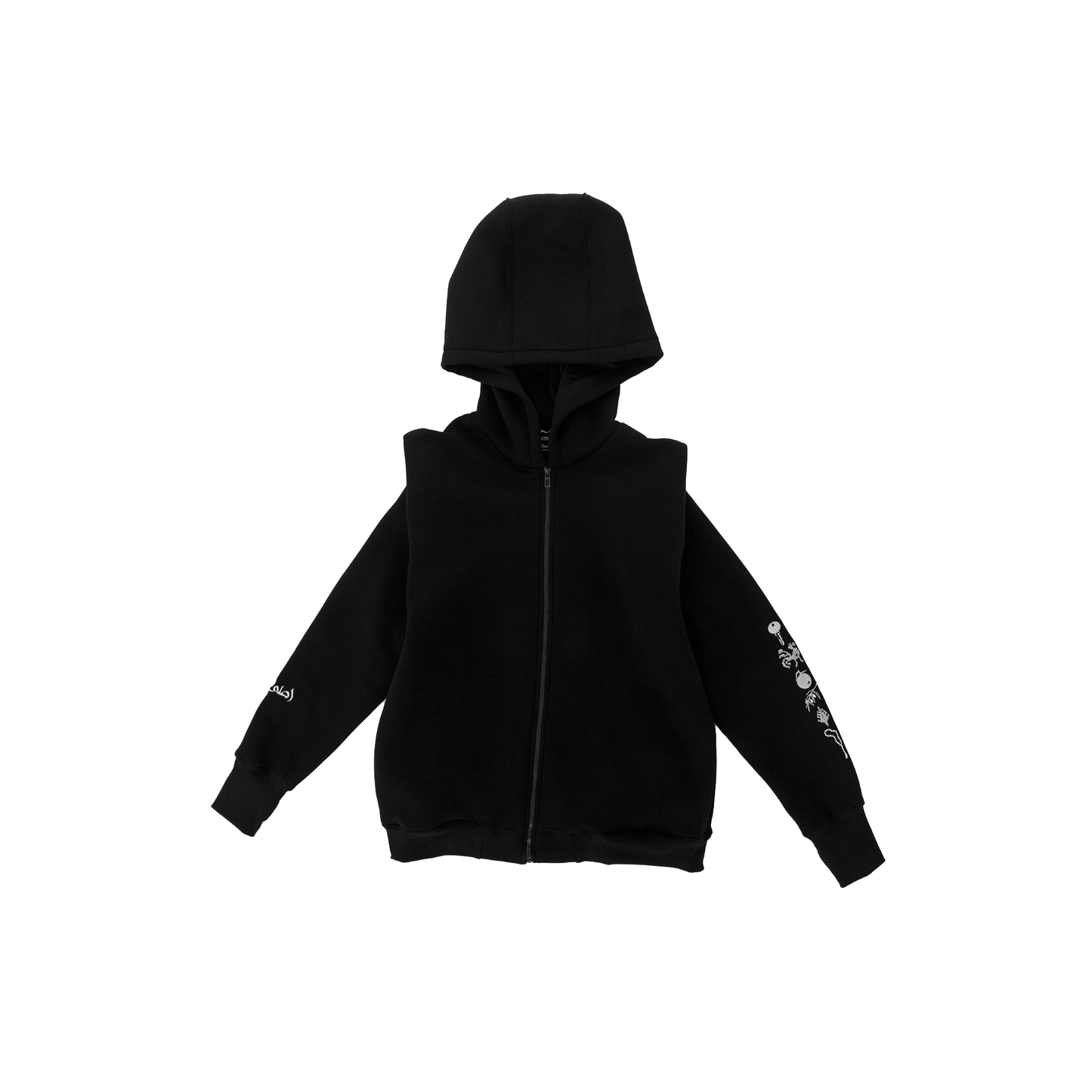 BLACK LONG HOODIE - UNISEX