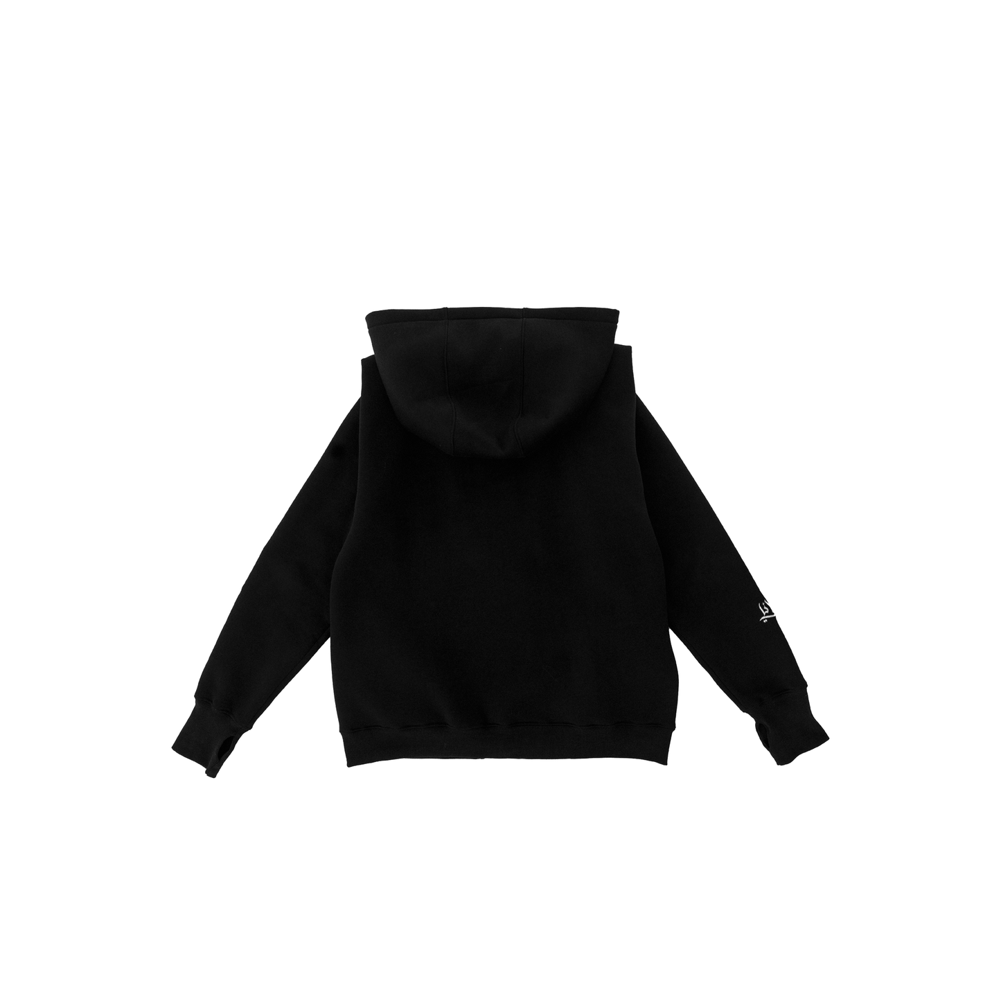 BLACK LONG HOODIE - UNISEX