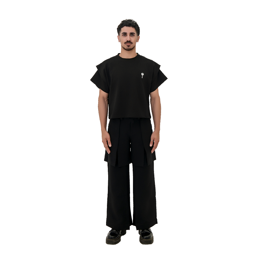BLACK CROPPED T-SHIRT - UNISEX