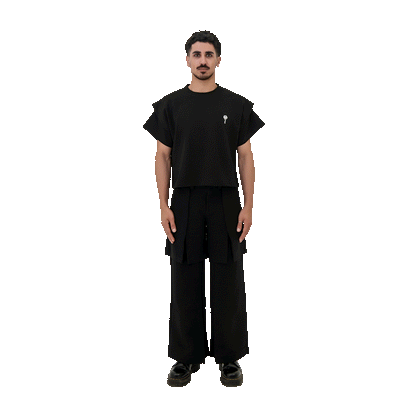 BLACK CROPPED T-SHIRT - UNISEX
