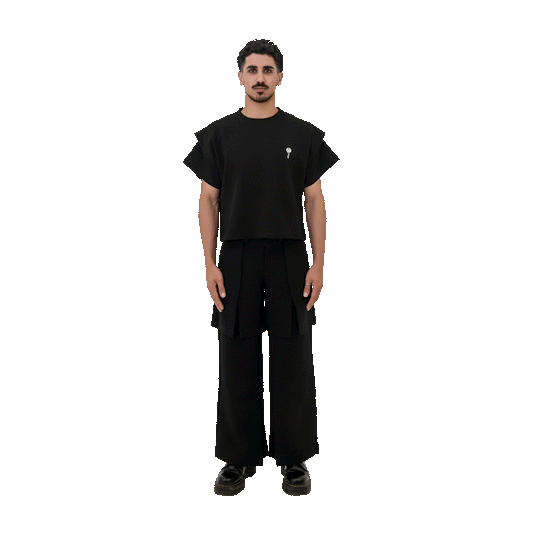 BLACK CROPPED T-SHIRT - UNISEX