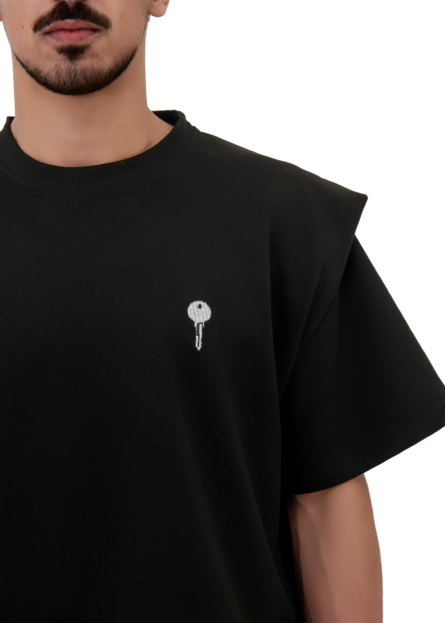 BLACK LONGLINE T-SHIRT - UNISEX