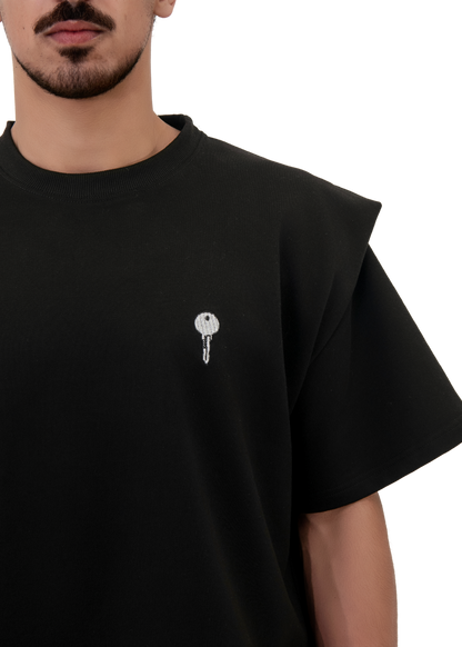 BLACK LONGLINE T-SHIRT - UNISEX