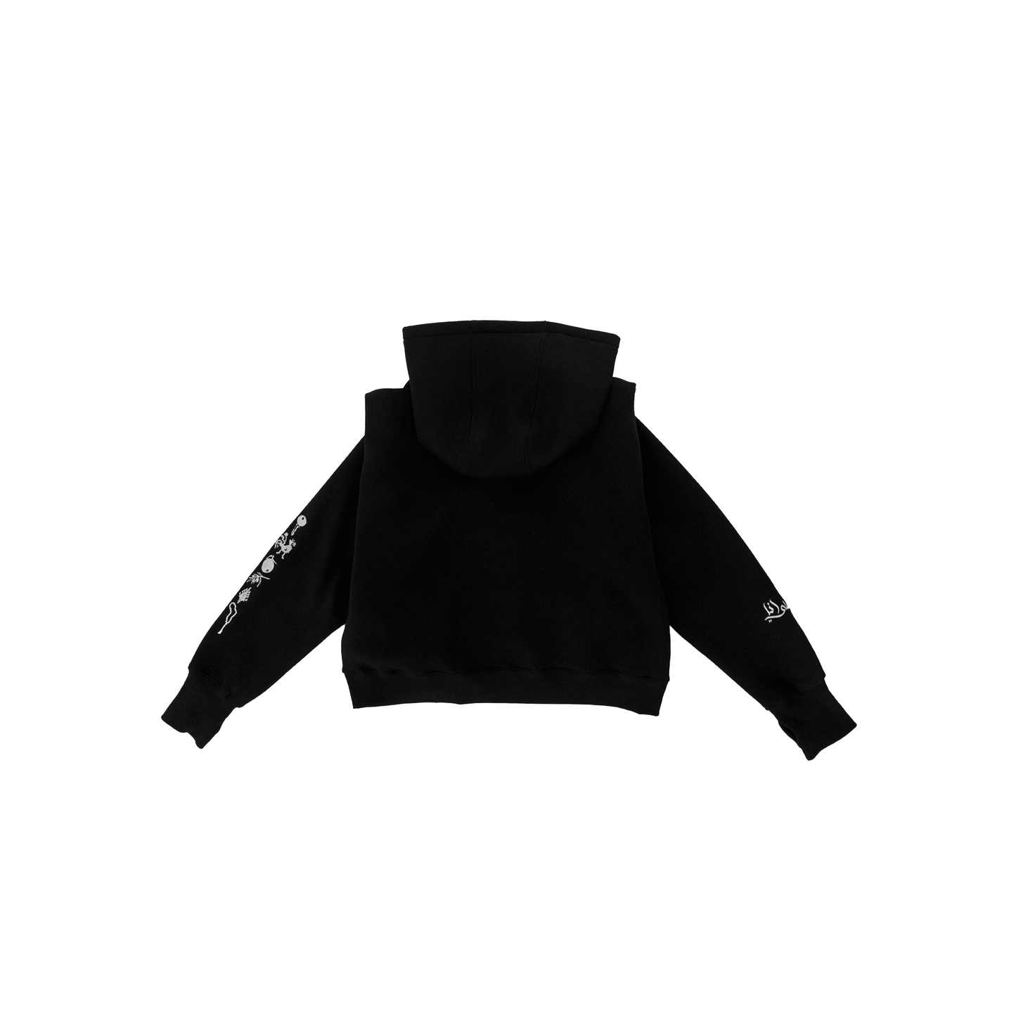 BLACK CROPPED HOODIE - UNISEX
