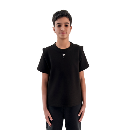 BLACK OVERSIZED KIDS T-SHIRT - UNISEX