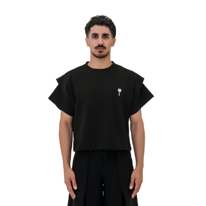 BLACK CROPPED T-SHIRT - UNISEX