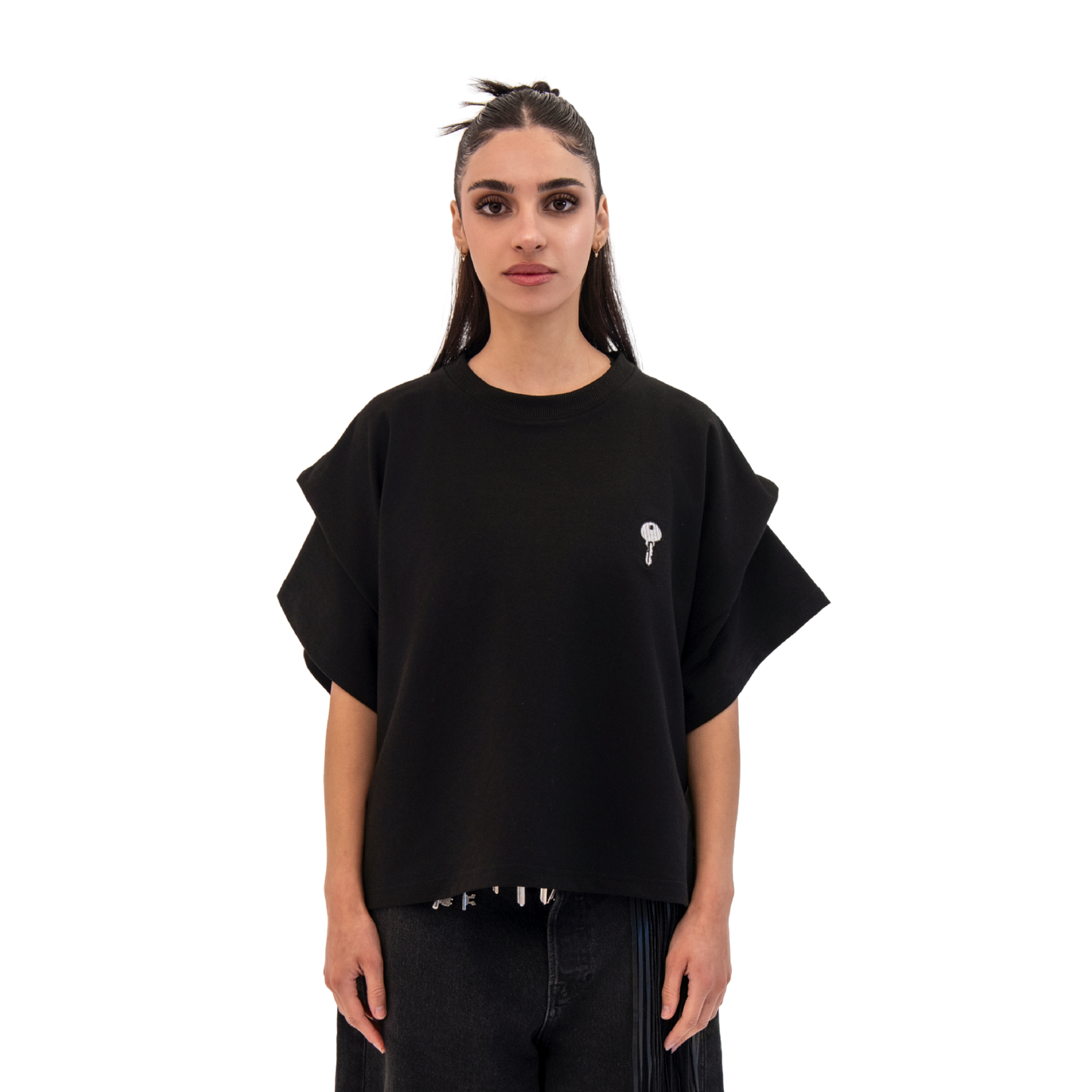 BLACK CROPPED T-SHIRT - UNISEX